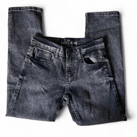 Steve’s Jeans Boys Acid Black Stretch Denim | Size 10 | Straight Leg 🖤🔥 - Picture 1 of 8